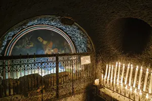 German Pilgrimage Church Prints: Crypt with sacrificial candles