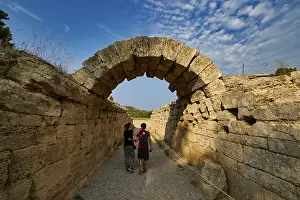 Peloponnese Greece Tourism Prints: Crypt, vaulted passage to the stadium