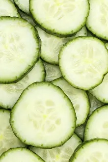 Fresh Vegetable Images Prints: Cucumbers Cucumber Vegetable Background from above