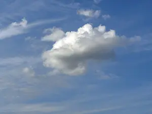 Prints of Cumulus cluster cloud source cloud fair weather cloud against blue sky, international Cebidae Prints: Cumulus Cluster Cloud Print Against Blue Sky