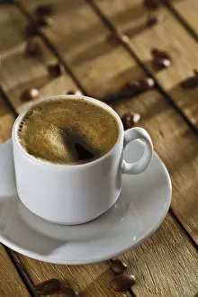 Dark Coffee Cup Prints: A cup of coffee on the table
