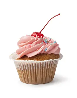 Studio Shot Food Prints: Cupcake on a white background