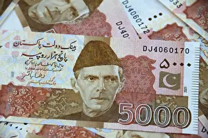 Paper Money Payment Prints: Currency notes in Pakistani Rupees