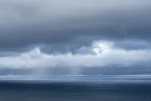 Hebrides Island Group Prints: Dark clouds over the Atlantic Ocean