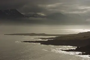 Coastal Area Nature Photos Prints: Dark clouds over the mountains