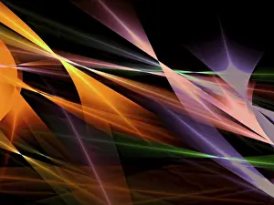 Fractal Art Design Prints: Dark geometric abstract background - computer-generated image