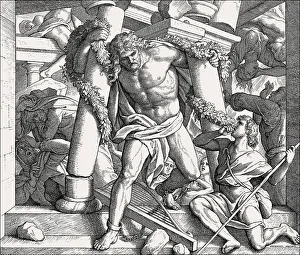 Old Testament Scripture Prints: Death of Samson, Old Testament