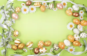 Easter Eggs Prints: Decorated Easter eggs with place for text