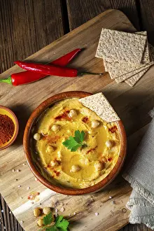 Lemon Hummus Prints: Delicious hummus paste with lemon and chilli