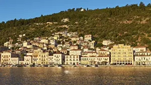 Deserted Greek Shoreline Prints: Dense development along the coast