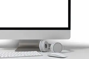 Modern Architecture Prints: Desktop computer isolated on a white background