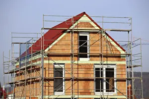 Detached House Construction Prints: Detached house under construction