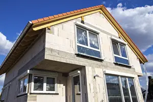 Residential Building Site Prints: Detached house under construction