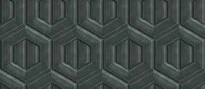 Abstract Interior Design Prints: A detailed 3D geometric pattern featuring hexagonal stripes