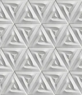 Dynamic Geometric Shapes Prints: A detailed 3D geometric pattern featuring triangular elements in a seamless design