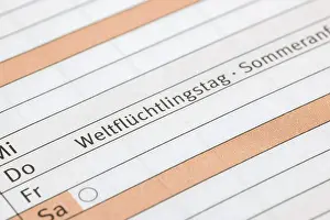German Federal Republic Diary Prints: Diary, World Refugee Day, beginning of summer
