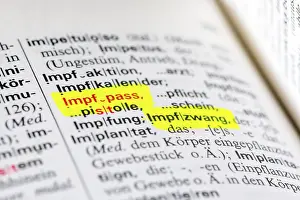 Compulsory Vaccination Prints: Dictionary entry, vaccination certificate