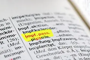 Vaccination Book Online Prints: Dictionary entry, vaccination certificate