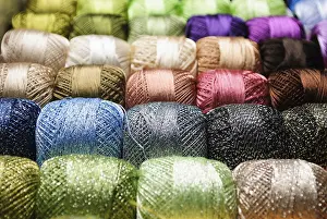 Prismatic Colors Prints: Different color threads on rows in the store