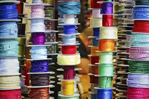 Deserted Market Sale Booth Prints: Different coloured borders on rolls