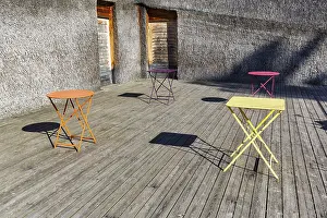 Swedish Modern Architecture Prints: Different coloured folding tables