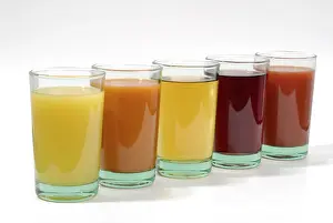 Vitamin Rich Drinks Prints: Different juices
