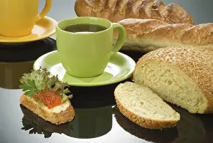 Baked Goods Studio Shots Prints: Different kinds of bread on a studio background