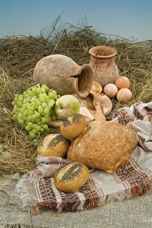 European Breads Prints: Different kinds of bread on a studio background