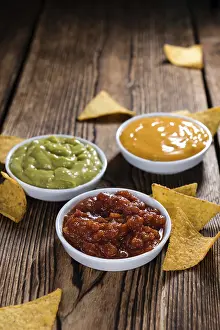 Fattening Foods Prints: Three different nacho dips (Salsa)