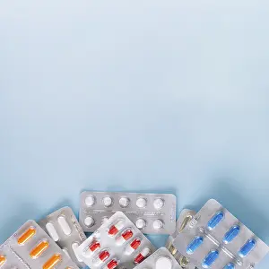 Medical Care System Prints: Different pills package