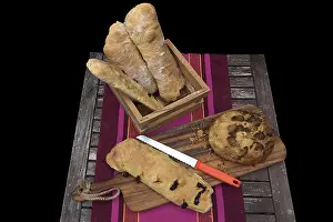 Germany Bakery Products Prints: Different types of bread on a table, Germany