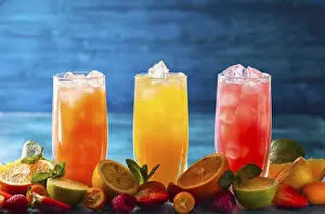 Summer Drinks Prints: Different types of summer drinks in glasses