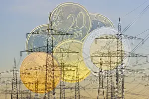 Power Supply Line Photo Prints: Digital Composing, overhead power lines