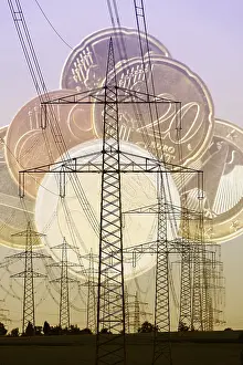 Power Pole Mast Prints: Digital Composing, power lines