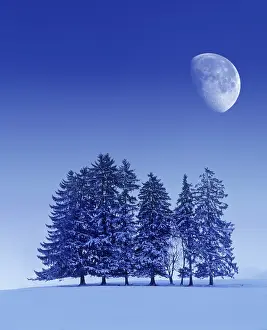 Atmospheric Evening Sky Europe Prints: Digital Composing, winter landscape