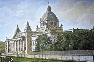 Historic Courthouse Building Prints: Digitally restored