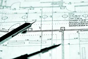 Architectural Detail View Prints: Dividers on a construction plan