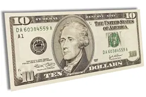 USA Currency Prints: Ten dollar bill, front side