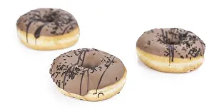 Isolated Dessert Images Prints: Donuts isolated on white background (selective focus)