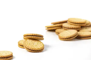 Copy Space Prints: Double biscuits, white background, copy space