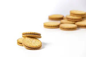 Copy Space Prints: Double biscuits, white background, copy space