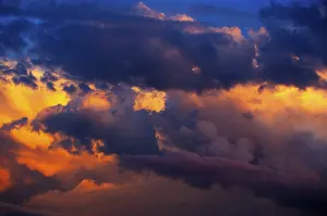 Cloudy Mood Landscape Prints: Dramatic cloud atmosphere, red sky with clouds