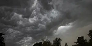 Deserted Southern Germany Landscape Prints: Dramatic cloud formation in front of a storm