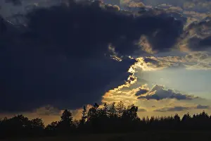Sunset Landscape Photography Prints: Dramatic cloud formations at sunset