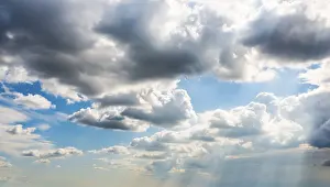 Cloudy Skies Landscape Prints: Dramatic clouds and blue sky