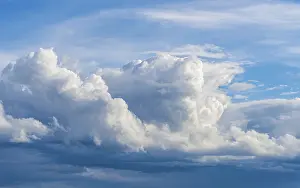 Deserted British Countryside Prints: Dramatic Clouds on blue sky, England