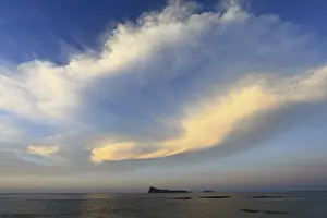 Dramatic Cloud Atmosphere Prints: Dramatic clouds on the coast over island