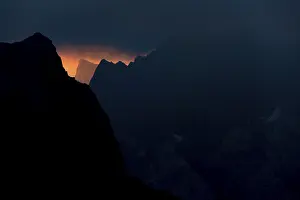 Sunrise In Austria Prints: Dramatic clouds above Lechtal mountains