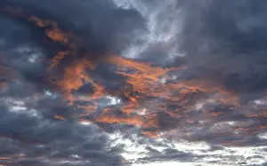 Cloudy Evening Skies Prints: Dramatic clouds at sunset, Bodo