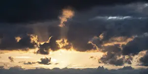 Cyclades Islands Prints: Dramatic clouds, sunset, Cyclades